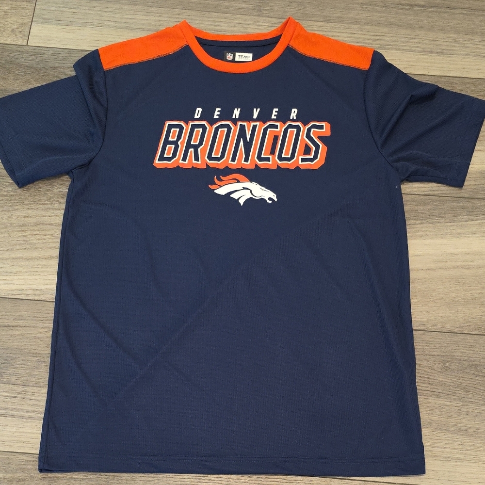 NFL Denver Broncos Blue and Orange Short Sleeve Tee